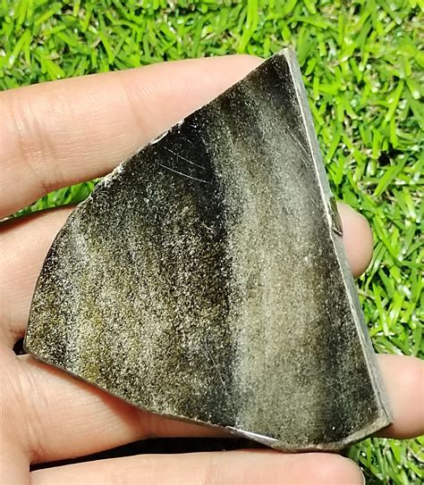 Natural Green Obsidian Display Piece Rough Slice Gemstone To Etsy