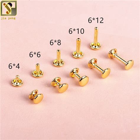 Gold Metal Brass Round Rivets Double Cap Side Rapid Rivet Leather Craft