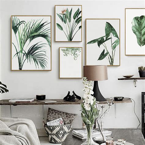 Choose from a wide range of paintings from amazing painters, prices, offers. Watercolor Green Plants Leaves Canvas Paintings Nordic ...