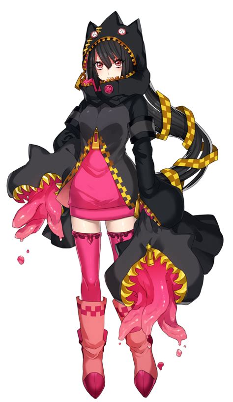 Safebooru 1girl Banette Black Hair Boots Dress Expressionless Extra Mouth Highres Hood