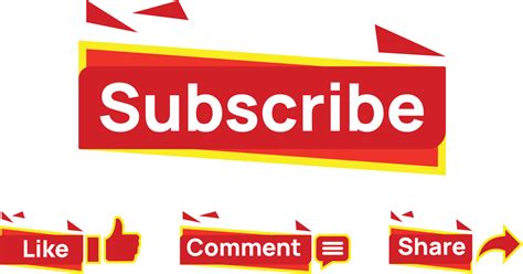 Youtube Subscribe Like Comment And Share Button 6789395 Vector Art At
