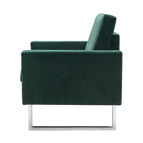 Salomone Velvet Club Chair In Green