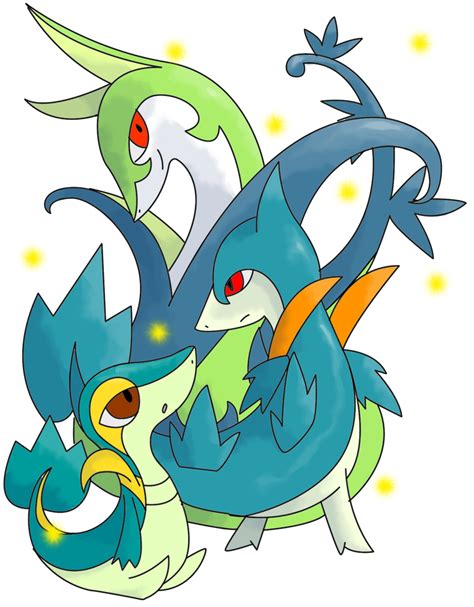 Shiny Snivy Evolutionary Line By Cherubimonx On Deviantart