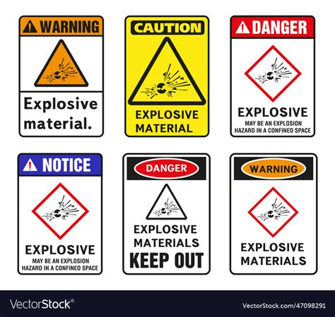 Explosives Warning Sign Symbol Class Royalty Free Vector