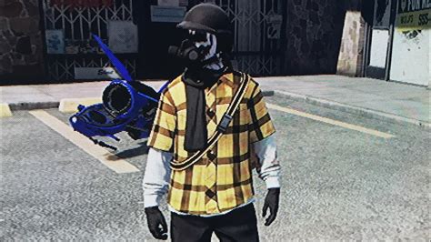 Gta 5 Online Black And Yellow Freemode Outfit With Duffle Bag