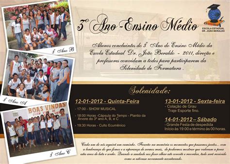 Convite De Formatura 3 Ano Ensino Medio