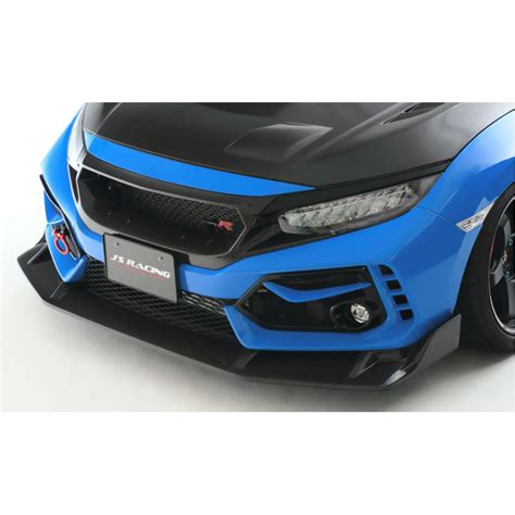 evasive motorsports j s racing type s front wing spoiler carbon honda civic type r fk8 17 21