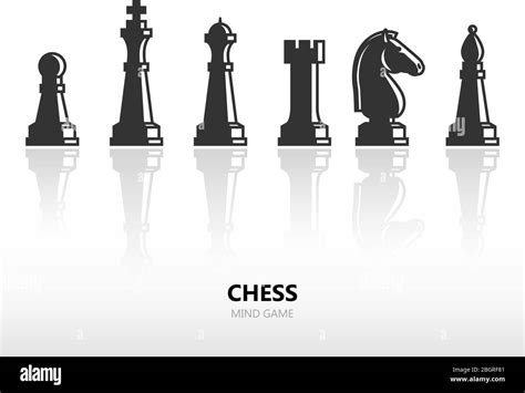 Chess Pieces Or Chess Figures Vector Silhouette Icon Set With