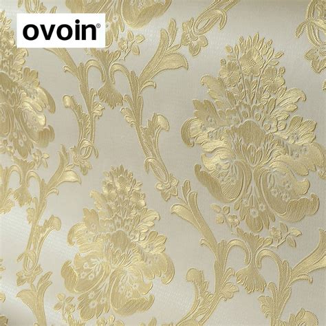 Luxury Gold White Damask 3d Stereoscopic Embossed
