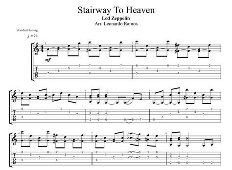 Stairway To Heaven For Guitar Guitar Sheet Music And Tabs