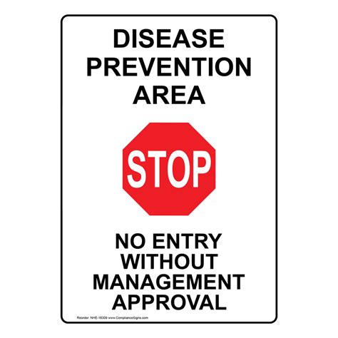 Disease Prevention Area Sign With Symbol Nhe 18309 Restricted Access