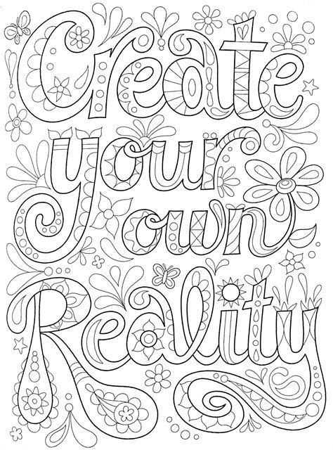 Positive Quotes Coloring Pages For Adults Coloring Pages