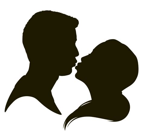 Couple Kissing Silhouette Clip Art