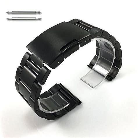 Fossil Compatible Black Steel Metal 28mm 30mm Replacement Watch Band