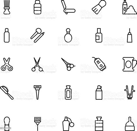 Hair Salon Vector Line Icons 3 Stock Illustration Download Image Now