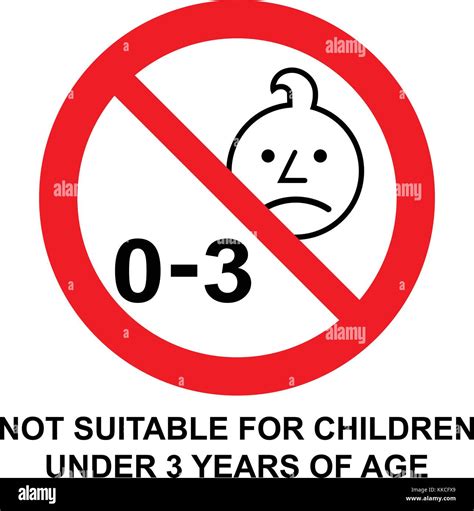 Not Suitable For Children Under 3 Years Prohibition Sign Silhouette