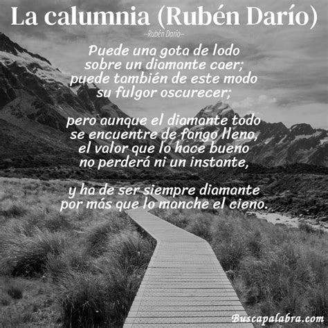 Poema La Calumnia Rubén Darío De Rubén Darío Análisis Del Poema