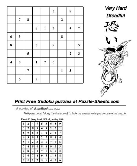 Each row, column, and region must contain only one instance of each numeral. Bluebonkers : Free Printable Daily Sudoku Puzzle - VERY ...