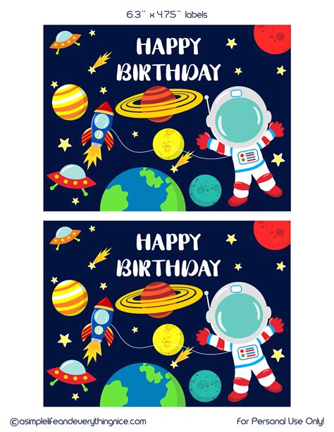 Space Birthday Party Free Printables Templates Printable Download