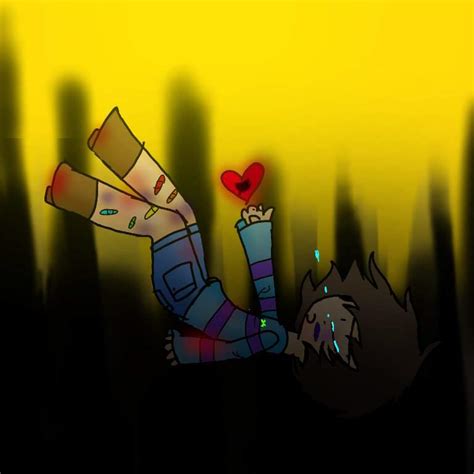 Frisk Falling Into The Darkness Redraw Undertale Amino