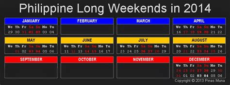 Expected Philippine Holidays In 2014 Updated