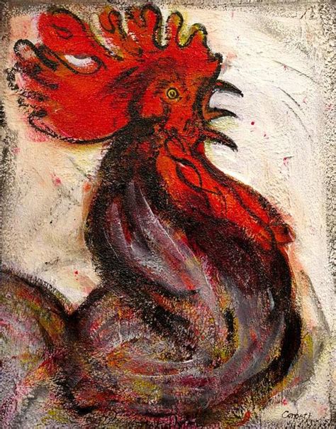 Angry Cock Art Print By Leisa Shannon Corbett