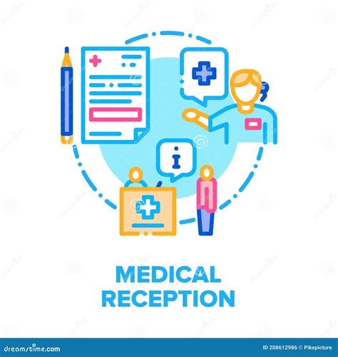 Medical Reception In Hospital Vector Concept Color Stock Vector