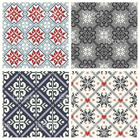 Classic Norwegian Designs For 4 Different Patterns Perfect For