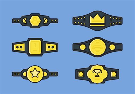 Championship Belt Vector Icon Sets 139040 Vector Art At Vecteezy 6ff