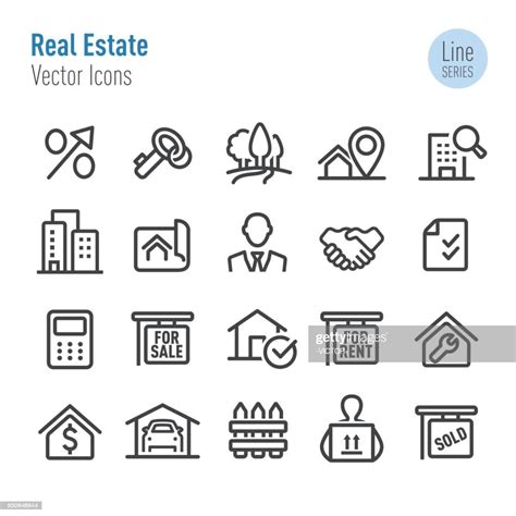 Real Estate Icons Vector Line Series High Res Vector Graphic Getty Images