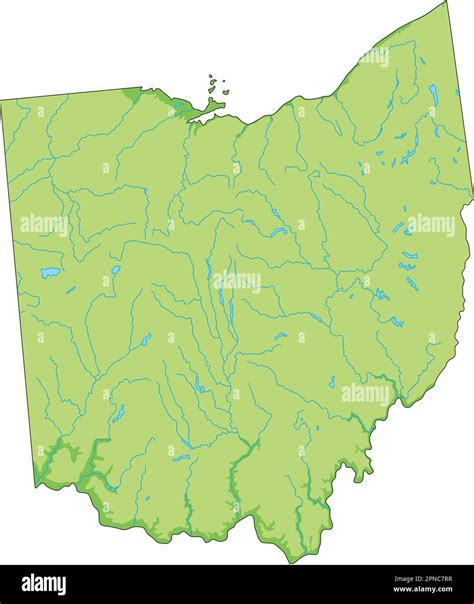 High Detailed Ohio Physical Map Stock Vector Image And Art Alamy