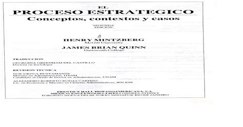 El proceso estrategico henry mintzberg libro. Libro Henry Mintzberg El Proceso Estrategico Pdf / El Proceso Estrategico Conceptos Contextos Y ...