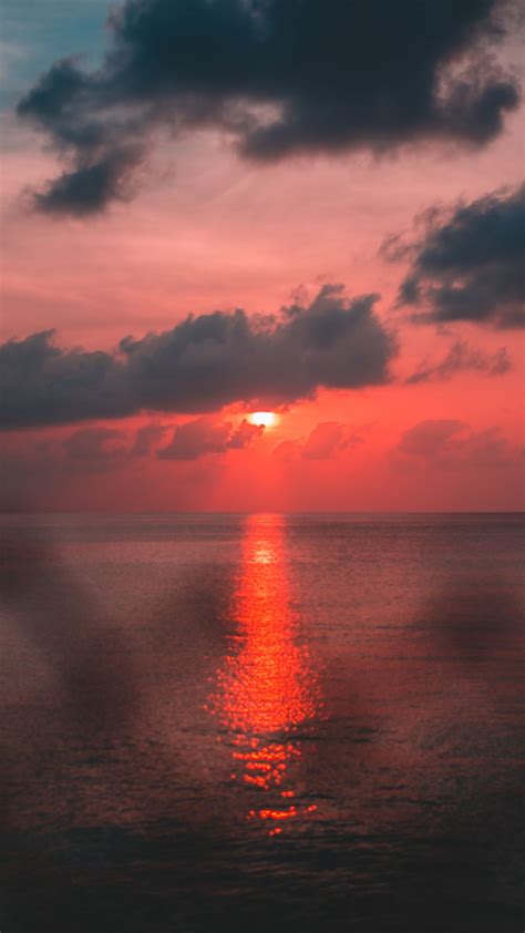 Download Wallpaper 1350x2400 Sea Horizon Sunset Sky Sun Iphone 87