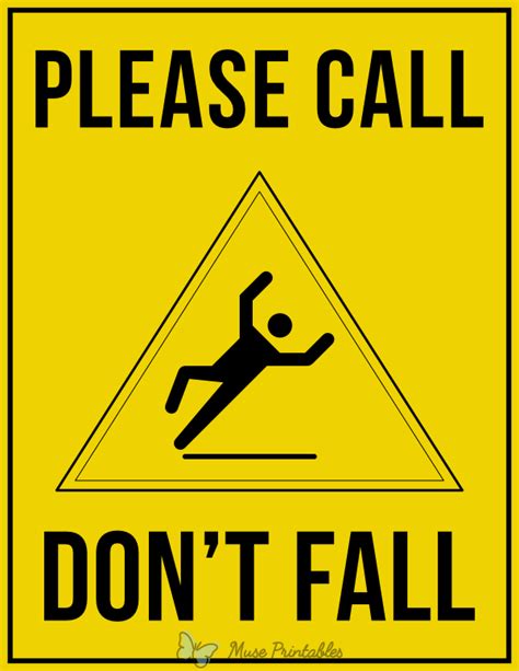 Printable Please Call Dont Fall Sign