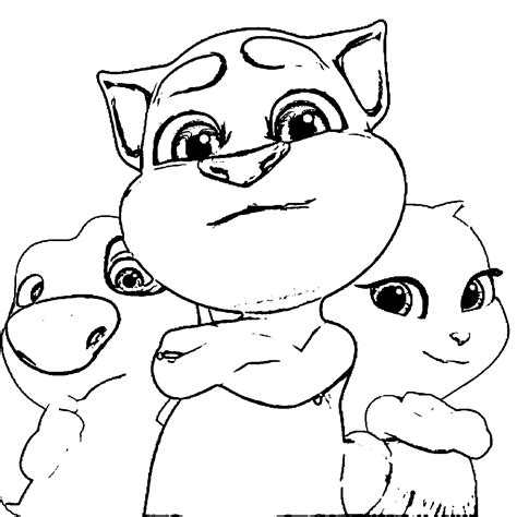 Tell your child that for coloring tom, he/she need to use gray and black color, and the cat's fur should be white with patches of gray. Talking tom Coloring Pages - Free Printable Coloring Pages ...