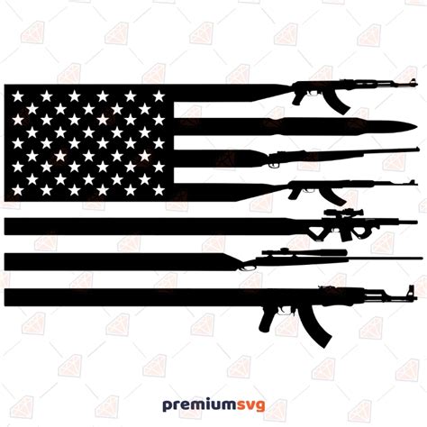 Rifle American Flag Svg