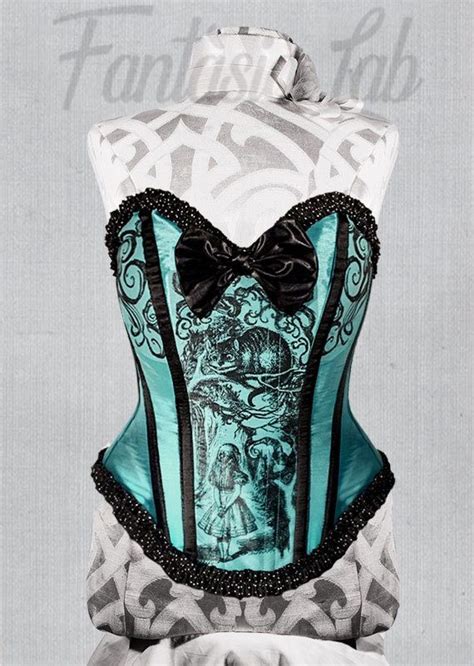 cheshire cat turquoise corset steampunk corset gothic etsy steampunk corset gothic corset