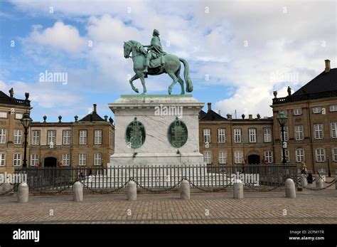 Equestrian Statue Of King Frederik V At The Amalienborg Palace In