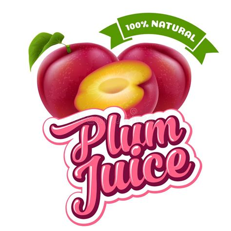 Natural Plum Juice Label Template Stock Vector Illustration Of Brand