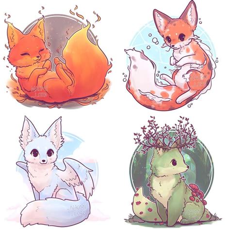 Noamilord Instagram 🌳💨💧🔥 All Four Of My Elemental Foxes 🦊 Which One