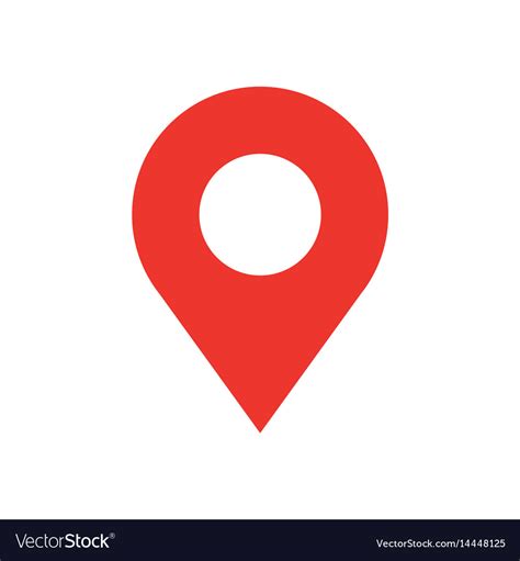 Map Pin Flat Design Style Modern Icon Simple Red Vector Image