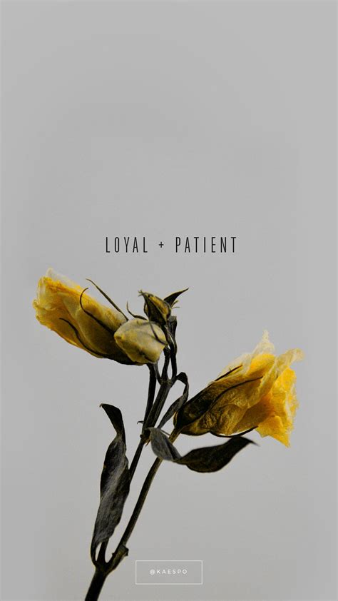 7 kinds of desktop wallpapers to inspire your work every day. 'Loyal And Patient Quote On Yellow Floral Background ...