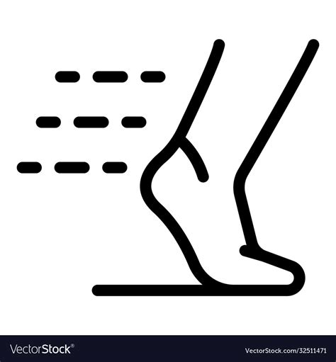 Running Foot Icon Outline Style Royalty Free Vector Image