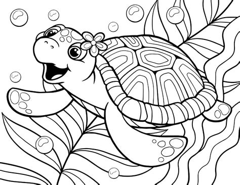 Cute Coloring Pages Of Turtles