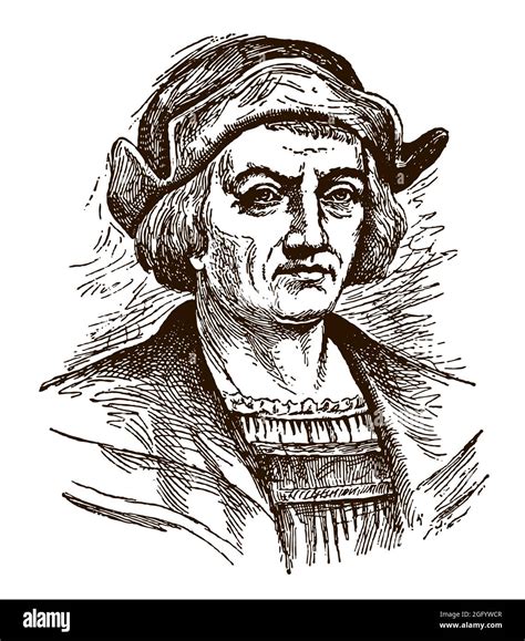 Historical Portrait Of Christopher Columbus The Famous Italian Explorer