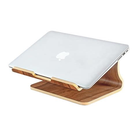 Bamboo Wood Laptop Notebook Stand Holder Riser For Macbook Air Pro And