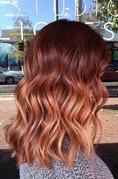 ombre hair caramel roux coloration automne 2018 cheveux hair coloration wavy balayage