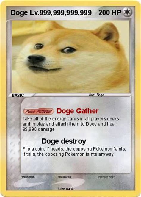 Pokémon Doge Lv 999 999 999 999 999 Doge Gather My Pokemon Card