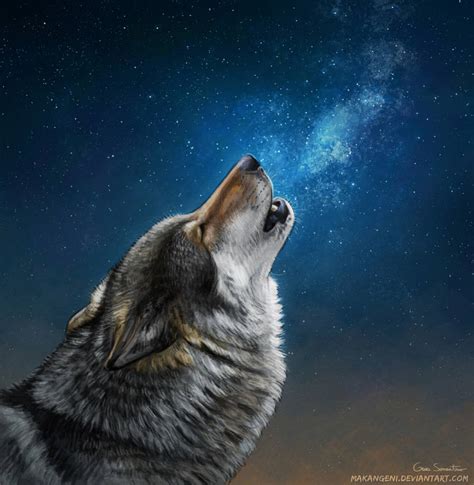 Starry Sky Wolf By Makangeni On Deviantart