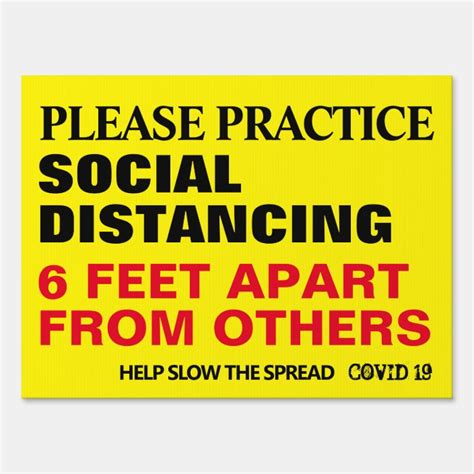 Help Slow The Spread Covid 19 Social Distance 6 Ft Sign